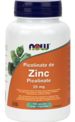 Now Zinc Picolinate (25mg) (100 Capsules) - Lifestyle Markets