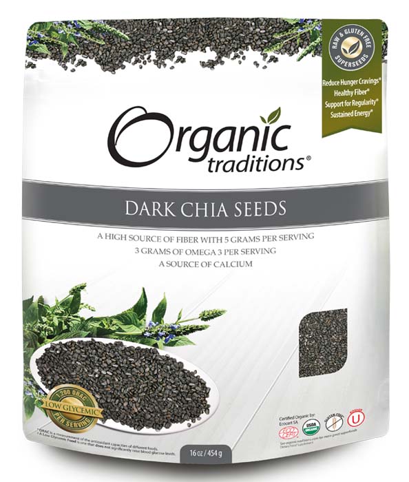 Organic Traditions Omega Chia Dark Seeds (454g) - Lifestyle Markets