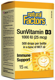 Natural Factors Vitamin D3 (1000iu) Drops (15ml) - Lifestyle Markets