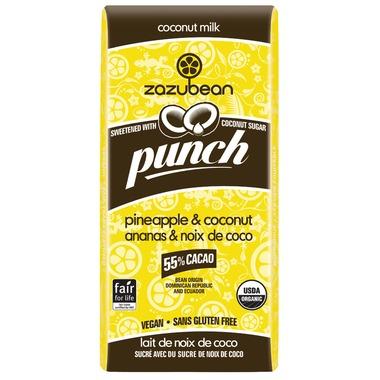 Zazubean Punch Pineapple & Coconut Chocolate Bar (85g) - Lifestyle Markets