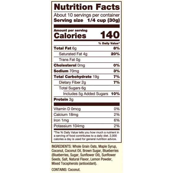 Bob's Red Mill Homestyle Granola - Lemon Blueberry (312g) - Lifestyle Markets