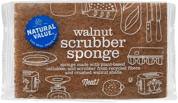 Natural Value Walnut Scrubber Sponge (1 Unit)