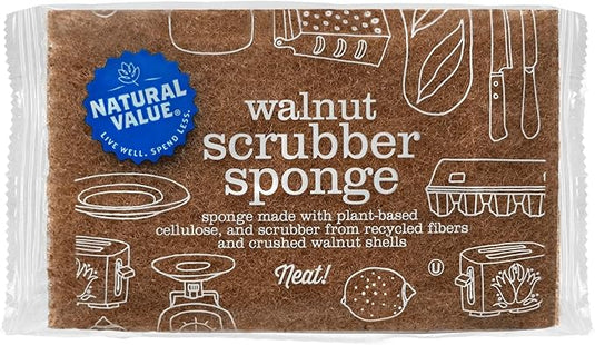 Natural Value Walnut Scrubber Sponge (1 Unit) - Lifestyle Markets