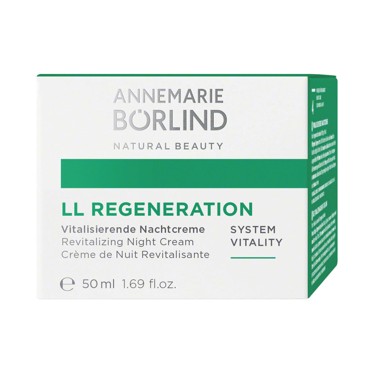 Annemarie Borlind LL Regeneration revitalizing night cream packaging on a white background