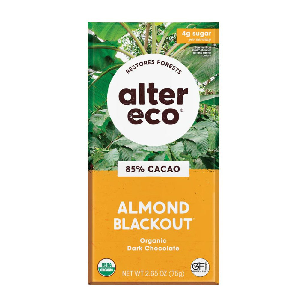 Alter Eco Organic Dark Chocolate Almond Blackout (75g)