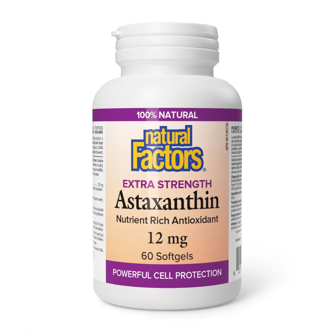 Natural Factors Astaxanthin 12mg (60 SoftGels) - Lifestyle Markets