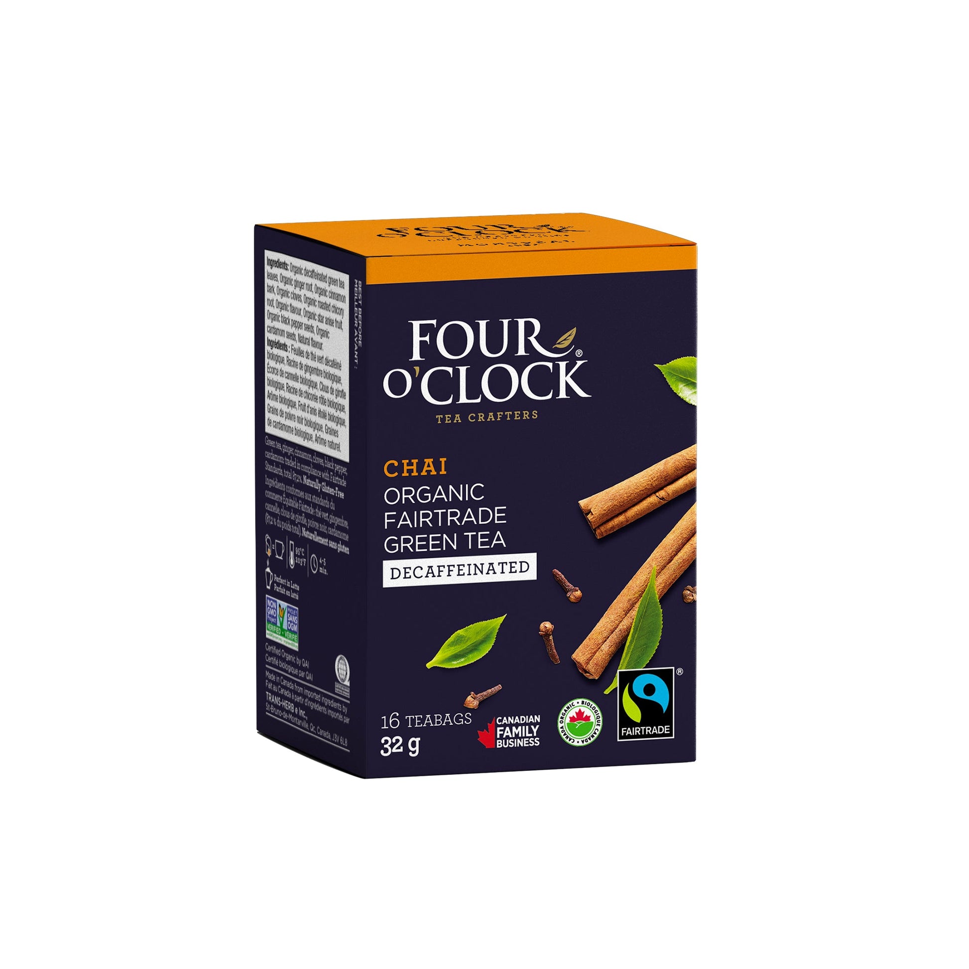 Four O'Clock - Chai Green Tea Decaffeinated (16ct) - Lifestyle Markets