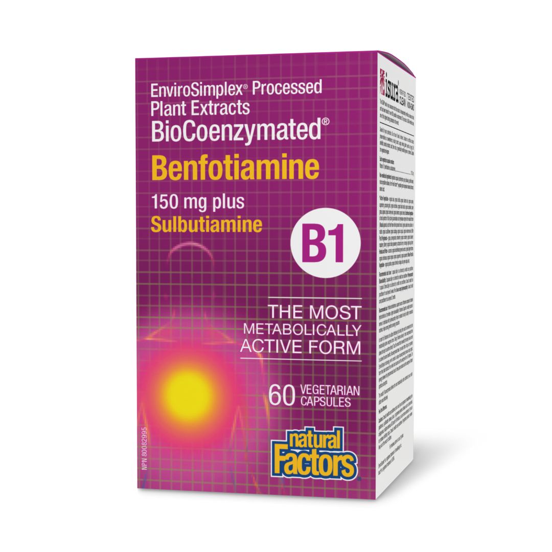 Natural Factors Benfotiamine • B1 plus Sulbutiamine (60 VCaps) - Lifestyle Markets
