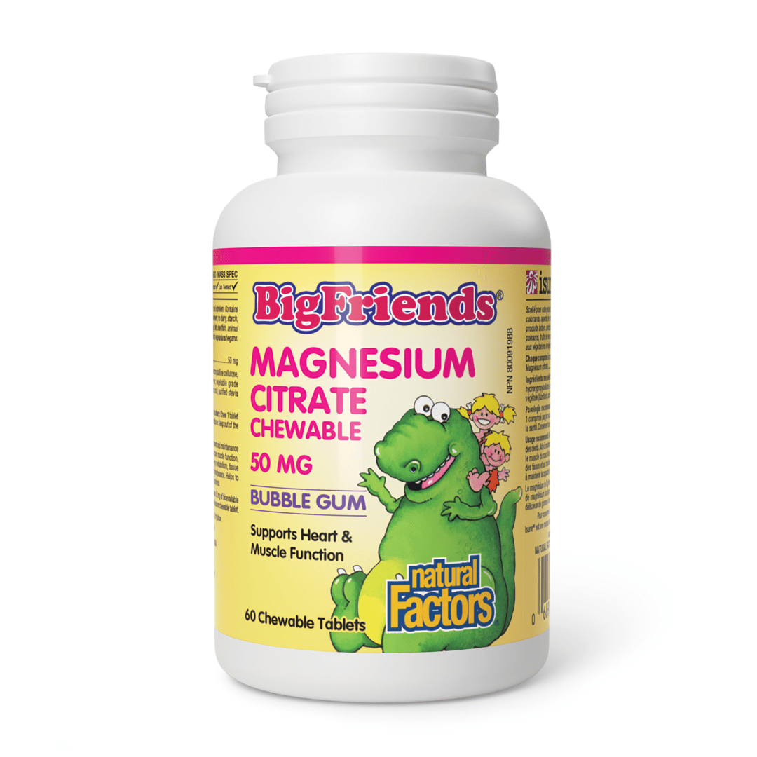 Natural Factors Big Friends Magnesium Citrate Chewable (60 tabs) - Lifestyle Markets