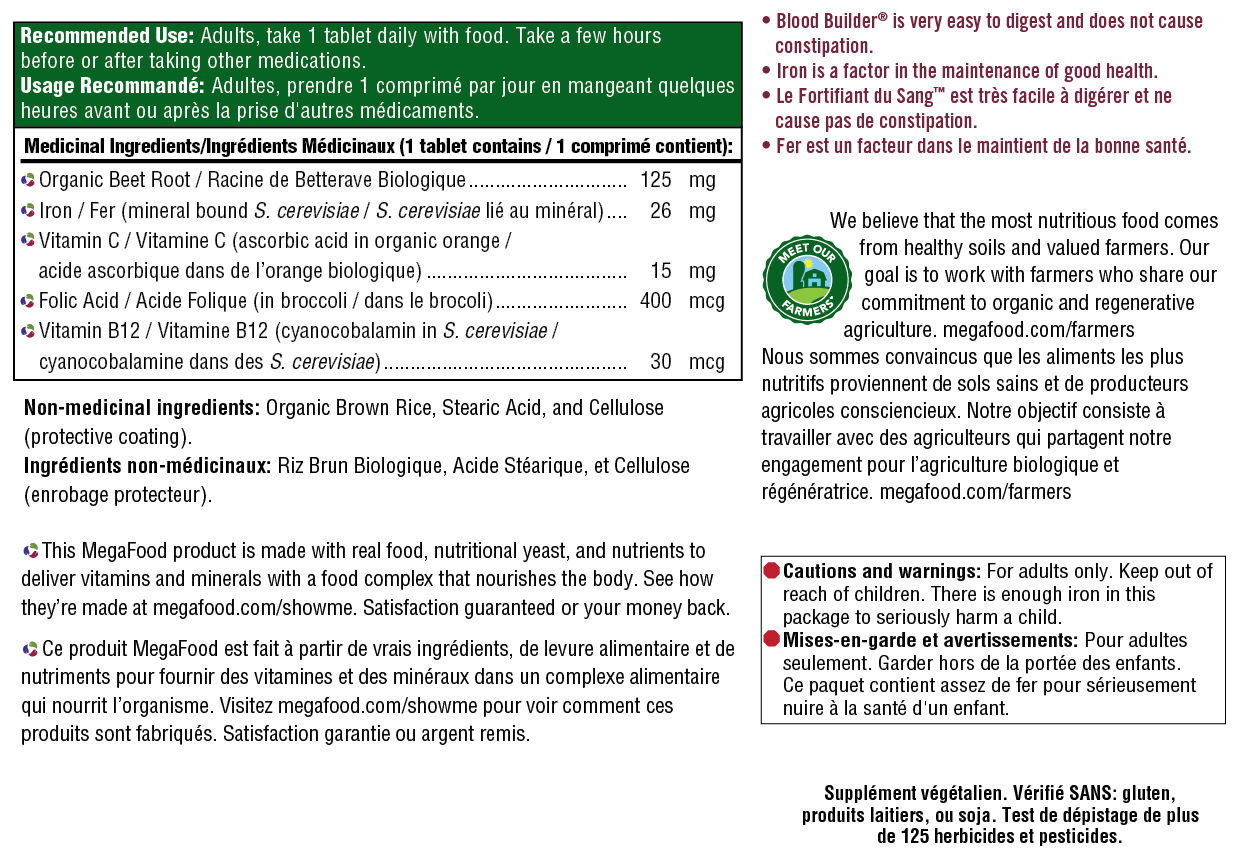 Nutritional label with text and product details on a white background