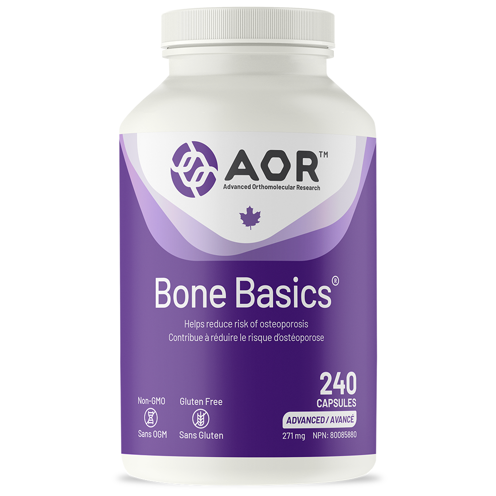 AOR Bone Basics supplement bottle on a white background