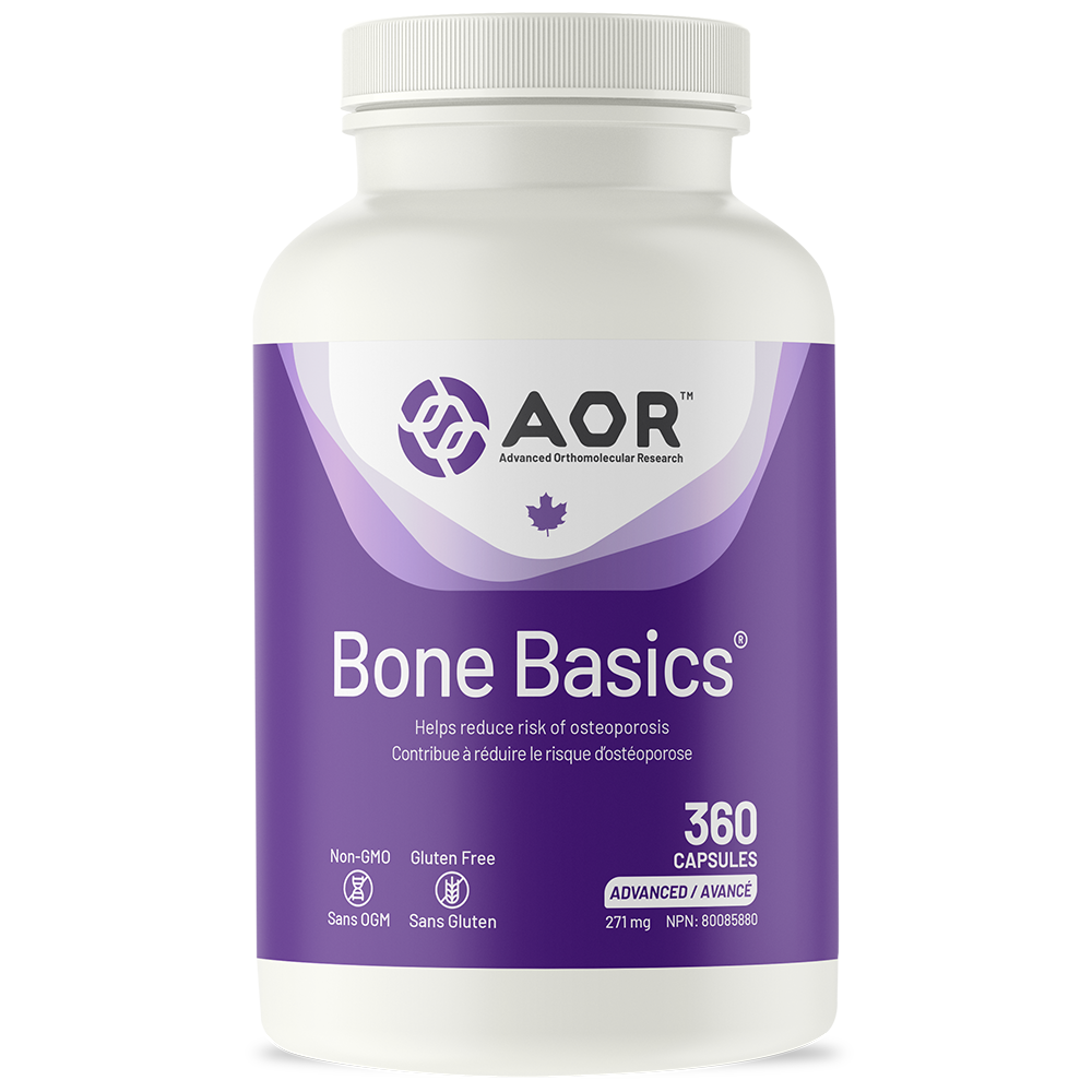 AOR Bone Basics supplement bottle on a white background