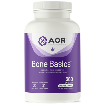 AOR Bone Basics supplement bottle on a white background
