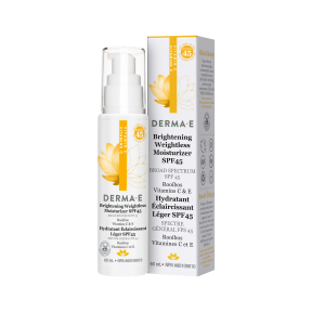 Two skincare products from Derma E on a white background