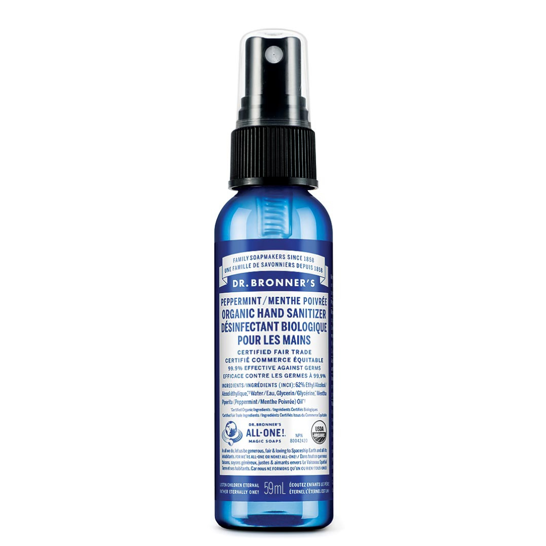 Dr. Bronner's Hand Sanitizer - Peppermint (59ml) - Lifestyle Markets