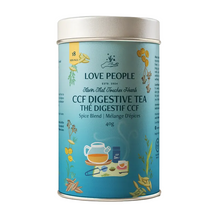 Love People CCF Digestive Tea canister on a beige background