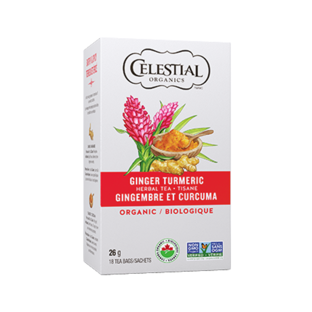 Celestial Organics Ginger Turmeric Tea (18 Bags) - Lifestyle Markets