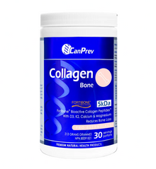 Collagen supplement container with CanPrev branding on a white background