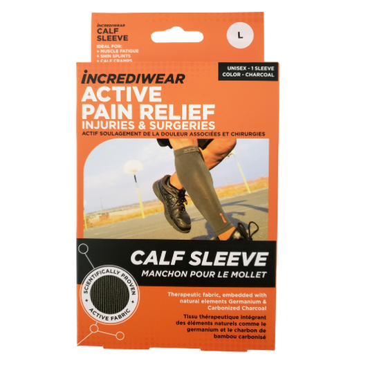 Incrediwear calf sleeve packaging on a white background