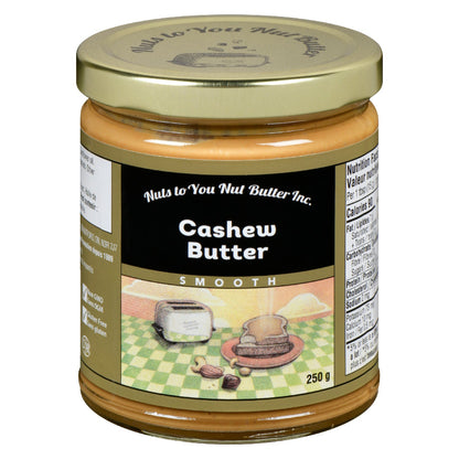 Jar of Nuts to You Nut Butter Inc. Cashew Butter on a white background