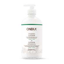 Oneka lotion bottle on a white background