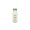 Milk bottle with green cap on a white background