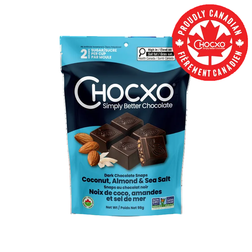 ChocXo Dark Chocolate Coconut, Almond & Sea Salt Snaps (98g)