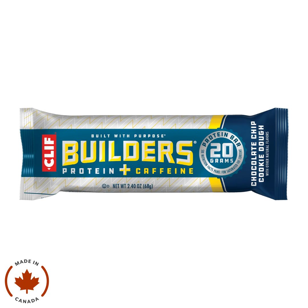Clif Bar Builder's Chocolate Chip Cookie Dough + Caffeine Protein Bar (68g) - Lifestyle Markets