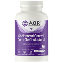 AOR Cholesterol Control supplement bottle on a white background