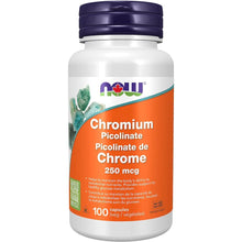 Vitamin supplement bottle labeled 'Chromium Picolinate' with a white and orange design on a white background.