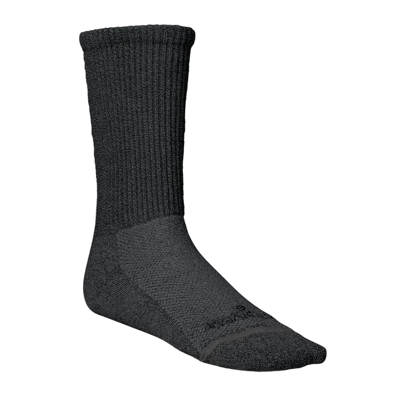 Dark gray sock on a light gray background
