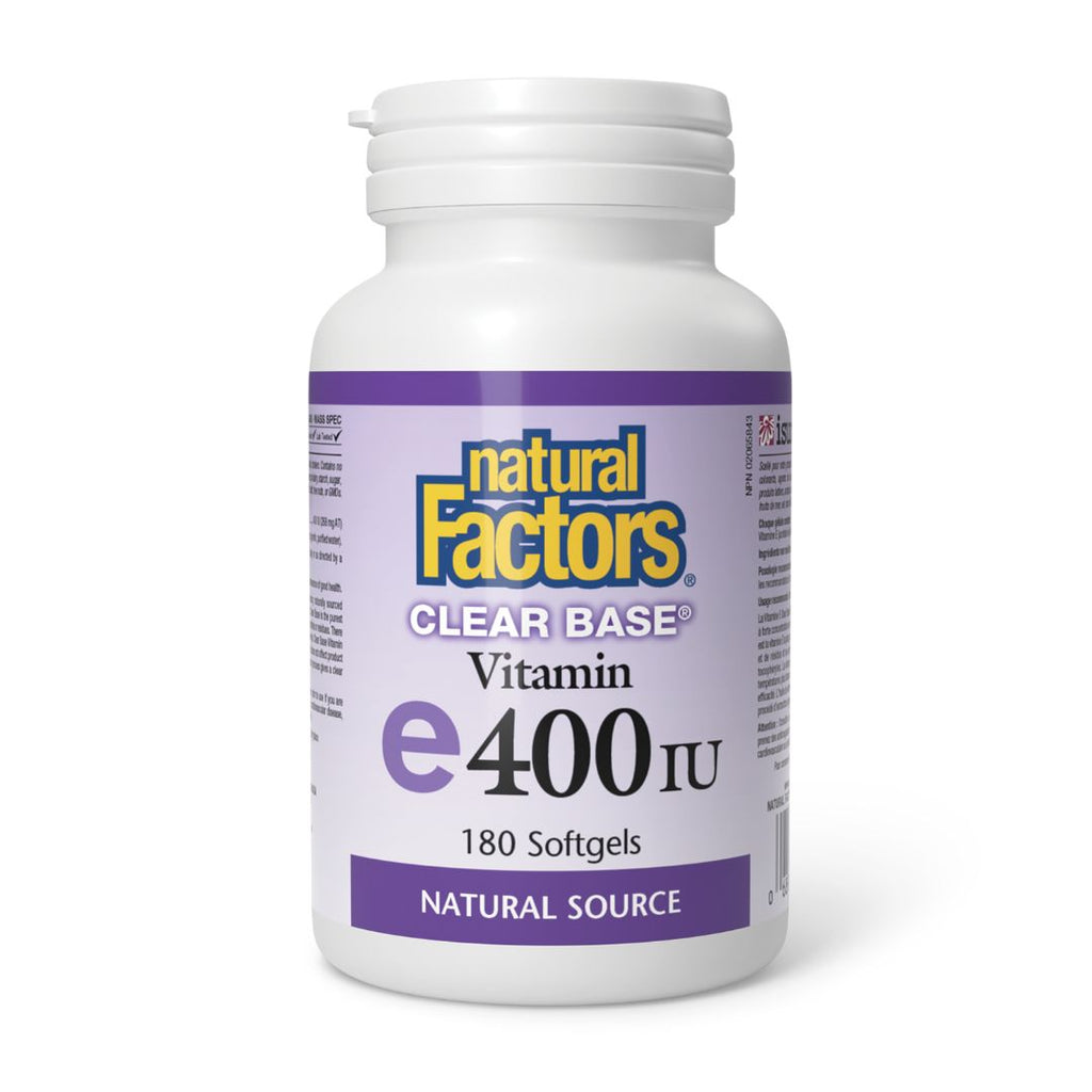 Natural Factors Clear Base Vitamin E 400iu (180 SoftGels)