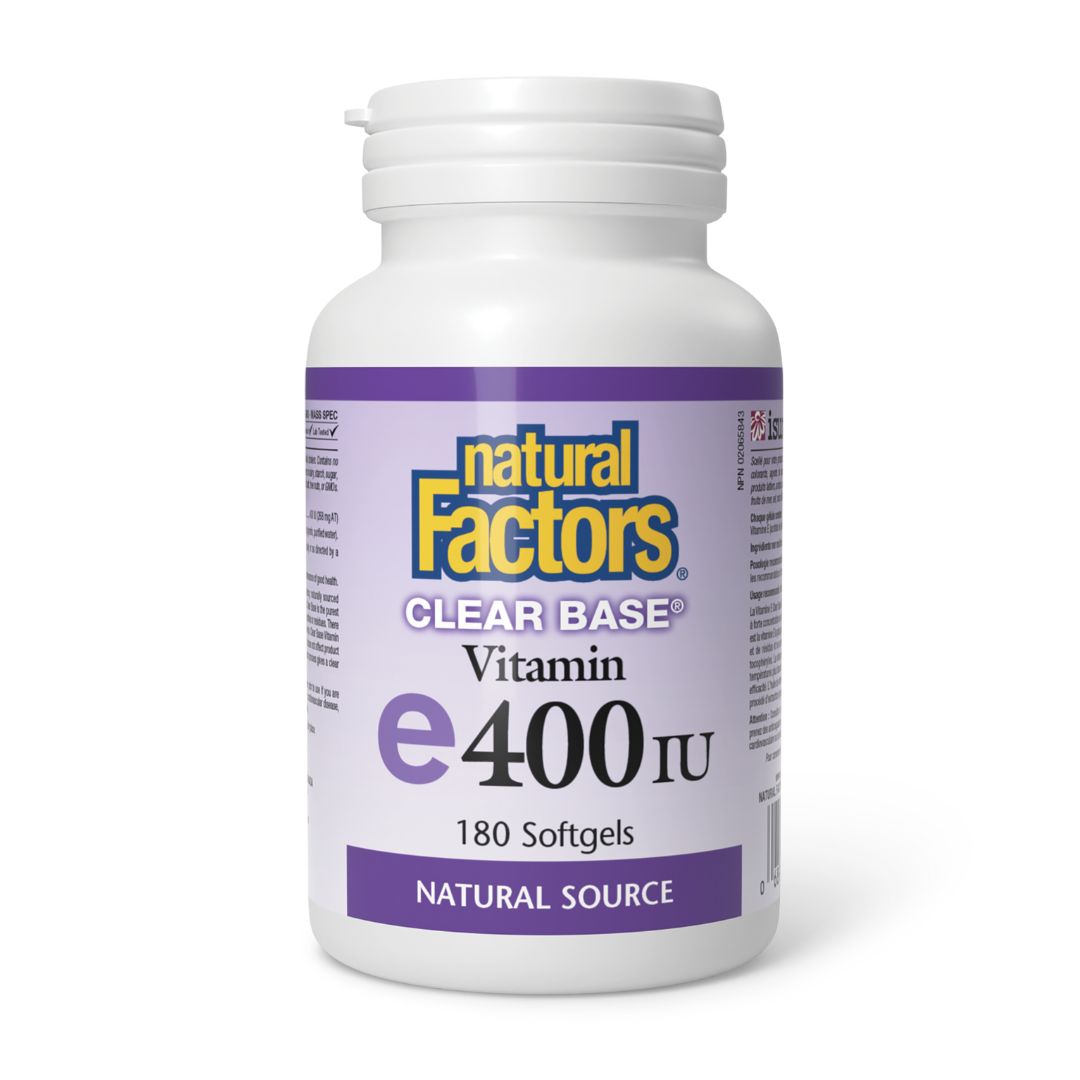 Natural Factors Clear Base Vitamin E 400iu (180 SoftGels) - Lifestyle Markets