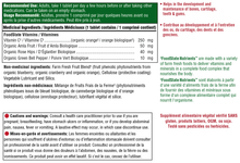 Nutritional label with ingredients and usage instructions on a white background
