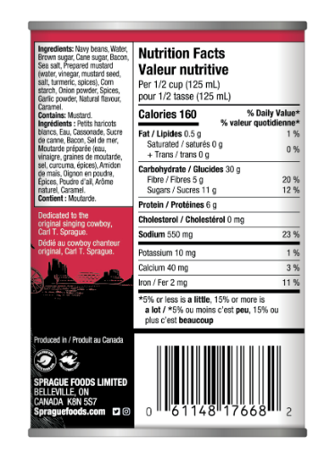 Sprague The Original Cowboy Baked Beans with Bacon and Brown Sugar (398ml)
