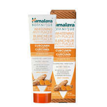 Himalaya Botanique toothpaste with curcumin and coconut oil on a white background