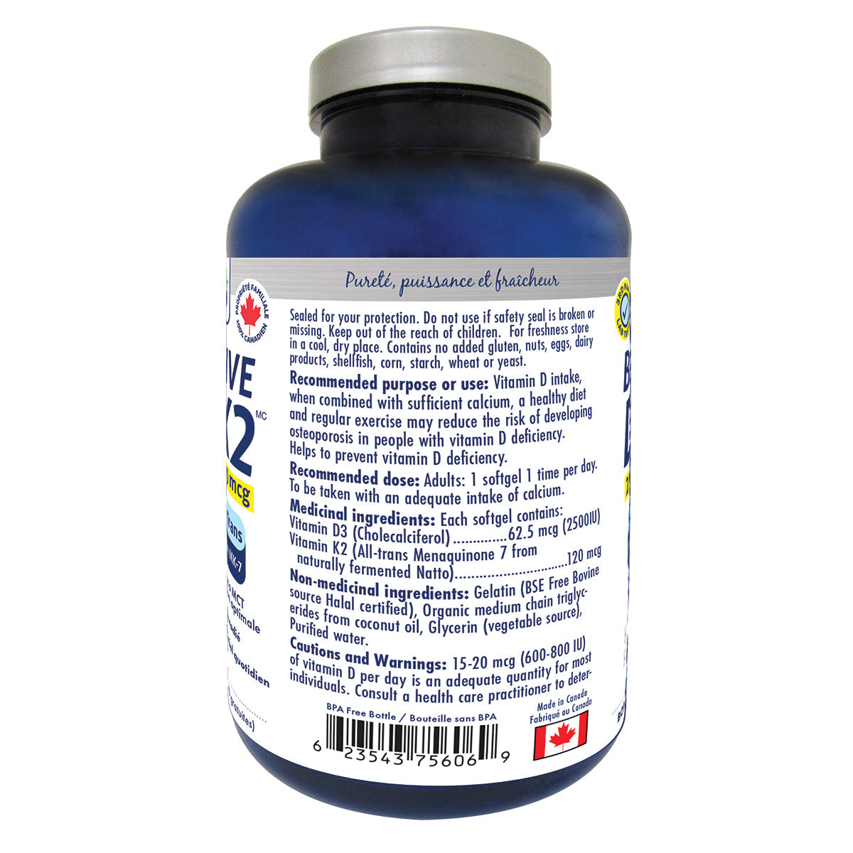 Vitamin supplement bottle with label on a white background