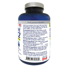 Vitamin supplement bottle with label on a white background