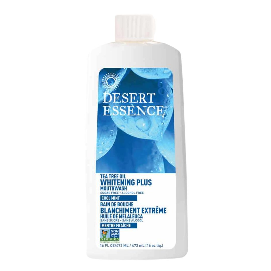 Desert Essence Tea Tree Oil Whitening Plus Mouthwash Cool Mint (480ml) - Lifestyle Markets