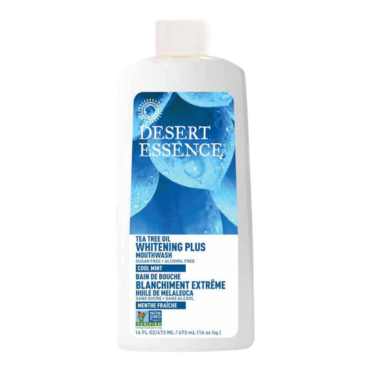 Desert Essence Tea Tree Oil Whitening Plus Mouthwash Cool Mint (480ml) - Lifestyle Markets
