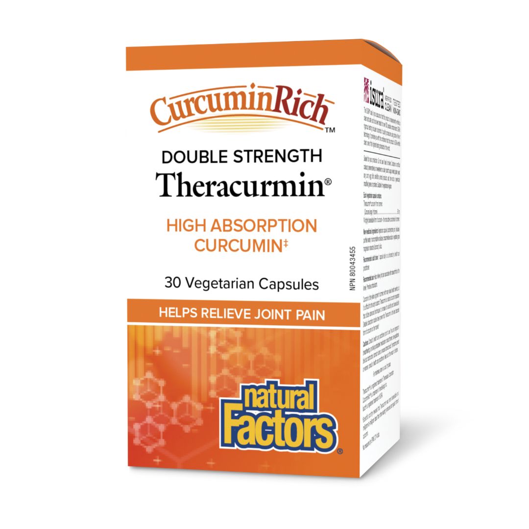 Box of CurcuminRich Theracurmin with Natural Factors branding on a white background