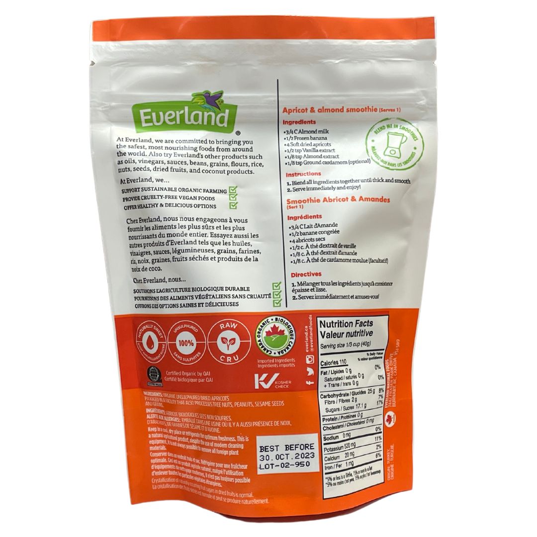 Everland Organic Dried Apricots (227g) - Lifestyle Markets