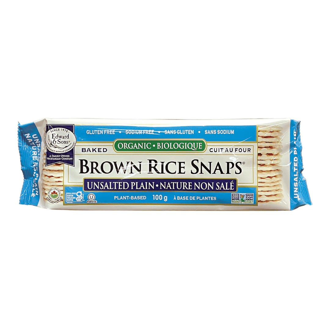 Edward & Sons Brown Rice Snaps - Unsalted (100g) - Lifestyle Markets