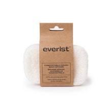White body sponge with 'everist' packaging on a white background