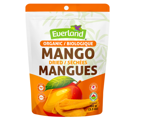 Everland organic dried mango package on a white background