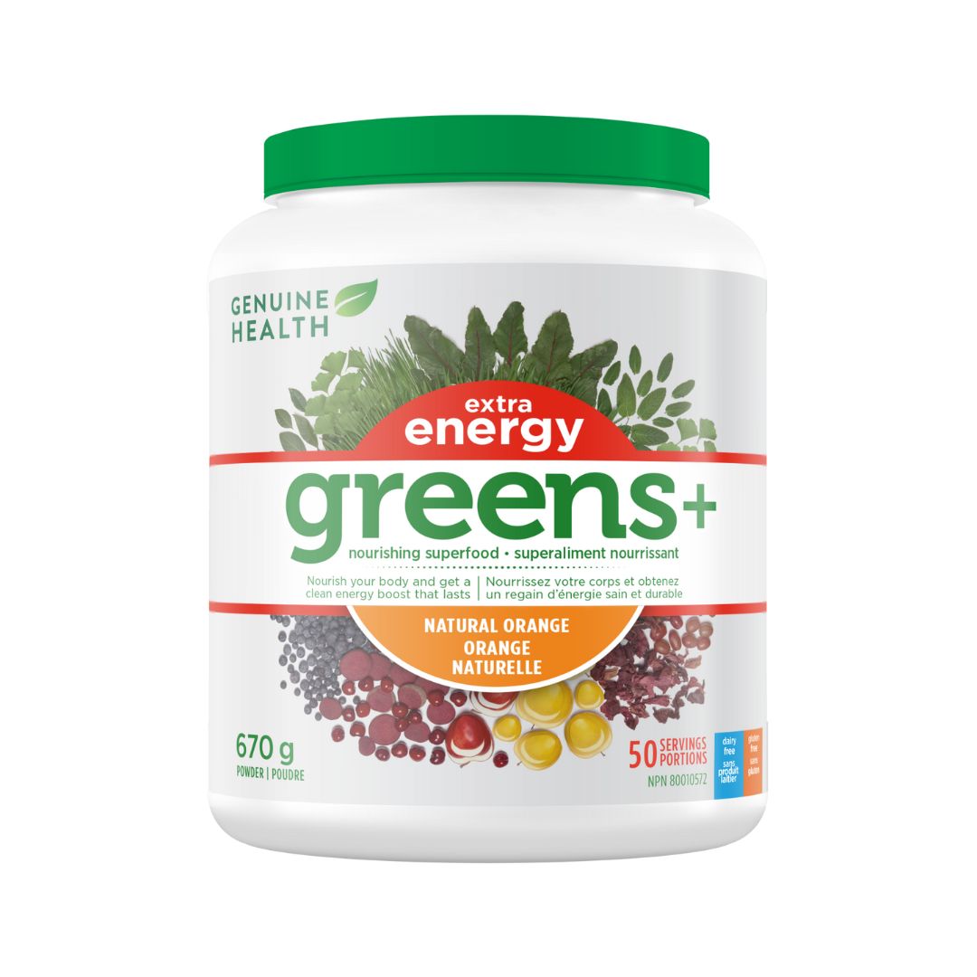 Genuine Health Greens+ Extra Energy - Natural Orange (670g) - Lifestyle Markets