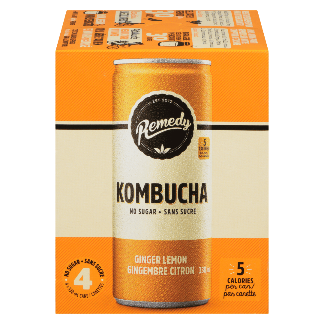 Remedy Kombucha - Ginger Lemon (4x330ml) - Lifestyle Markets