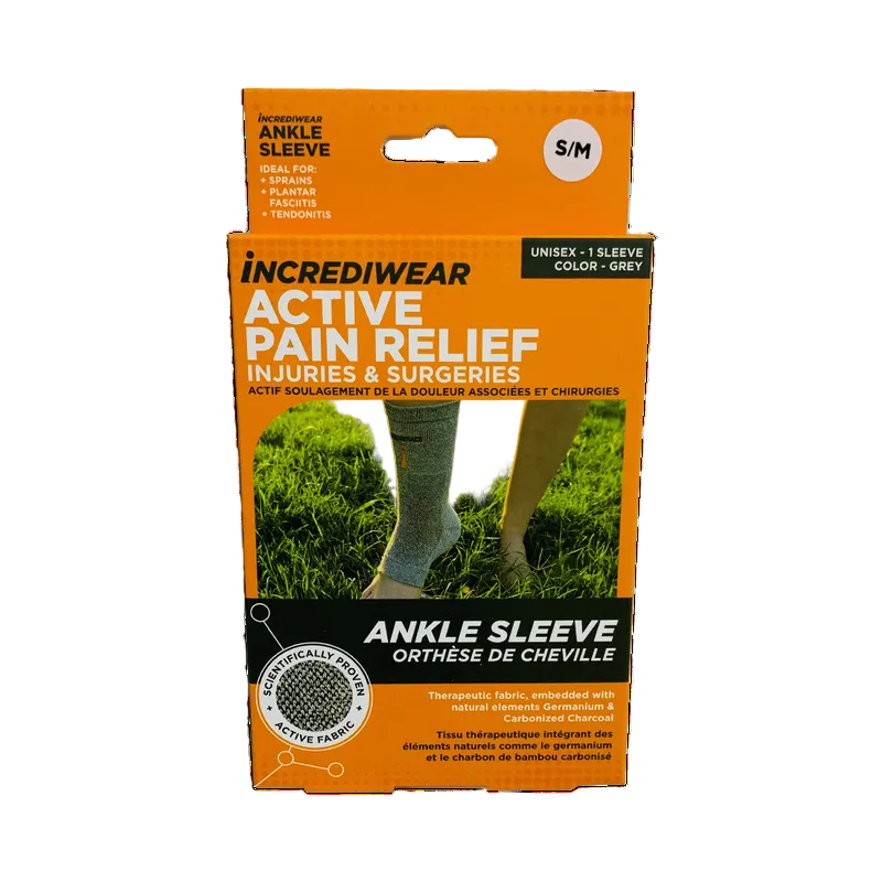 Incrediiwear ankle sleeve packaging on a white background