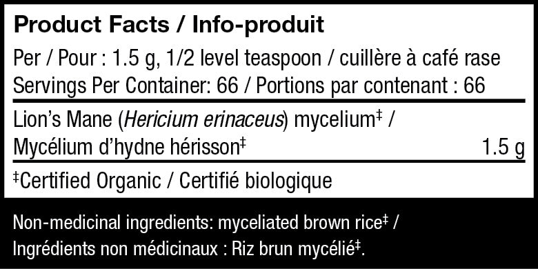 Host Defense Lion's Mane Powder (100g) - Lifestyle Markets