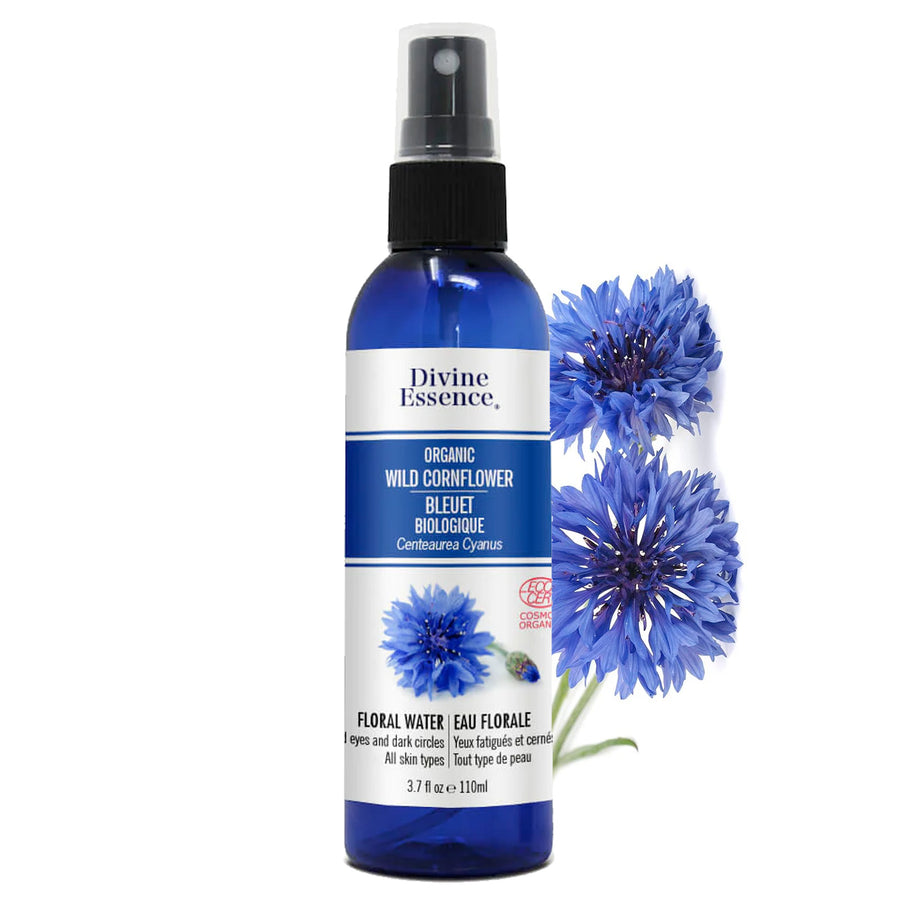 Divine Essence Organic Wild Cornflower Floral Water (110ml) - Lifestyle Markets
